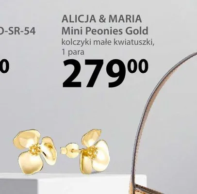 Kolczyki małe kwiatuszki ALICJA & MARIA Mini Peonies Gold promocja w Hebe