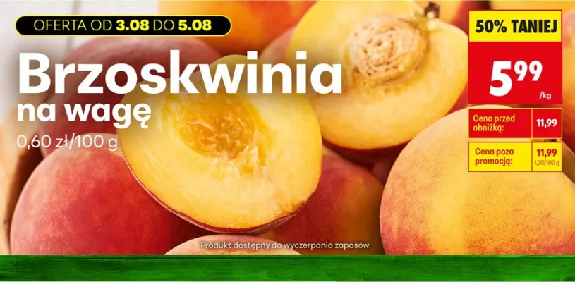 Brzoskwinia promocja w Biedronka