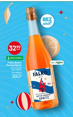 Wino bezalkoholowe F'alko Better Orange Spritz czerwone słodkie promocja w Żabka