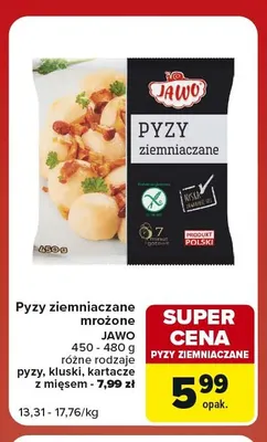 Pyzy ziemniaczane mrożone Jawo promocja w Carrefour Market