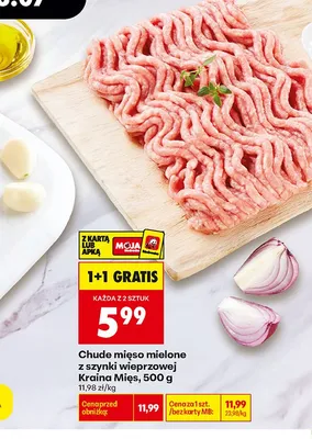 Chude mięso mielone z szynki wieprzowej Kraina Mięs promocja w Biedronka