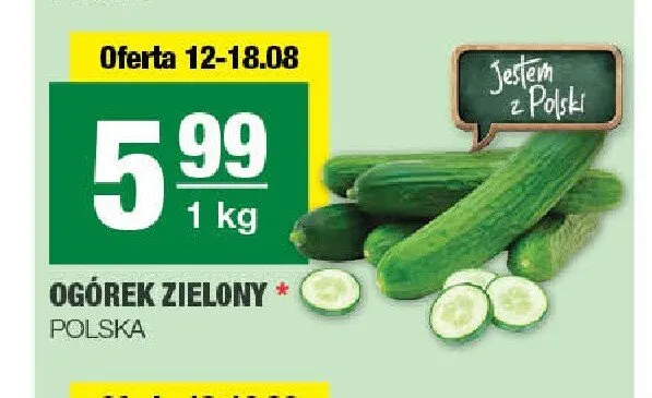 Ogórek zielony promocja w SPAR