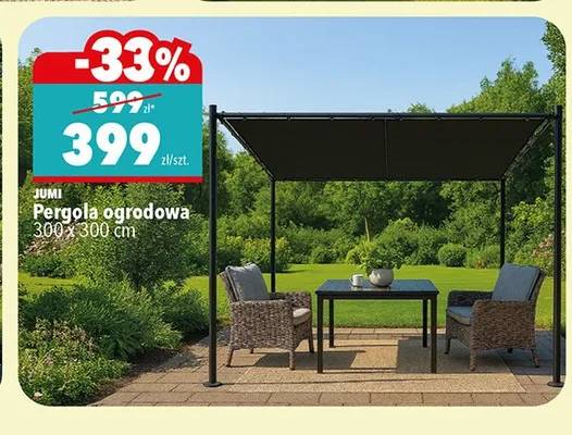 Pergola ogrodowa Jumi 300x300cm promocja w Biedronka