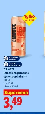 Lemoniada gazowana cytryna-grejpfrut Dr Witt promocja w Lidl