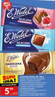Czekolada Wedel nadziana mleczna promocja w Twój Market