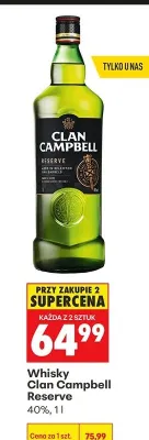 Whisky Clan Campbell Reserve promocja w Biedronka