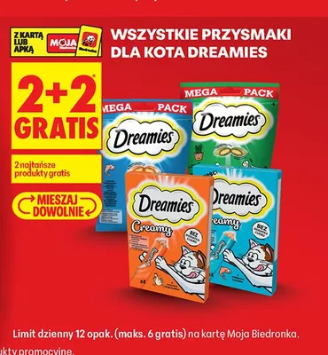 Przysmaki dla kota Dreamies Mega Pack z serem promocja w Biedronka
