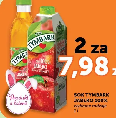 Sok Tymbark jabłko 100% promocja w Groszek