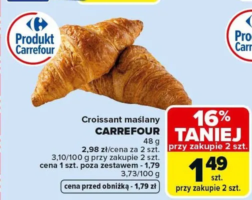 Croissant maślany 480 g promocja w Carrefour
