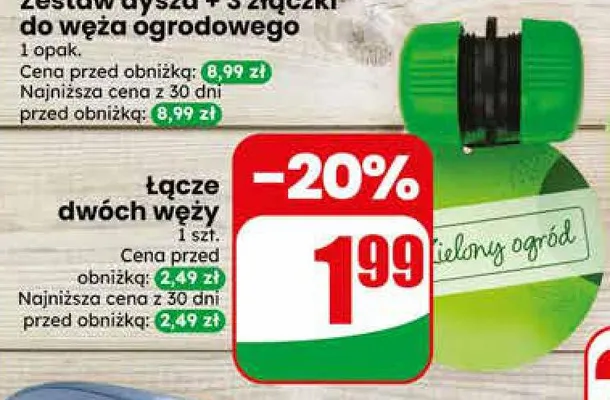 Zestaw dysza + 3 złączki do węża ogrodowego promocja w Dino