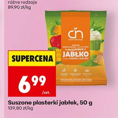 Suszone plasterki jabłek Crispy Natural promocja w Biedronka
