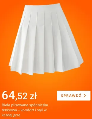Biała plisowana spódniczka tenisowa promocja w Allegro