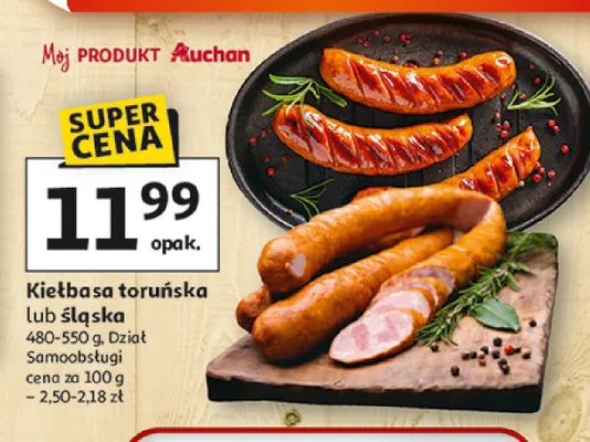Kiełbasa toruńska Sokołów Grill House promocja w Auchan