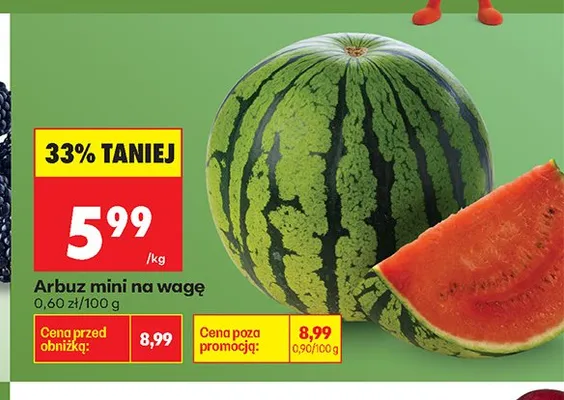 Arbuz mini na wagę promocja w Biedronka