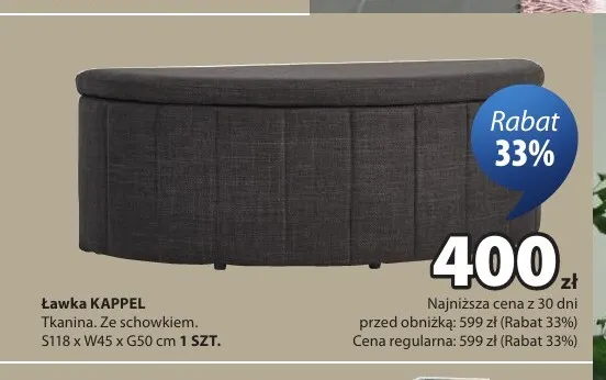 Ławka Kappel promocja w Jysk