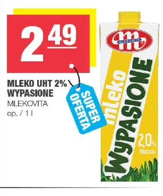 Mleko UHT 2% Wypasione Mlekovita promocja w SPAR