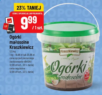 Ogórki małosolne Kraszkiewicz promocja w POLOmarket