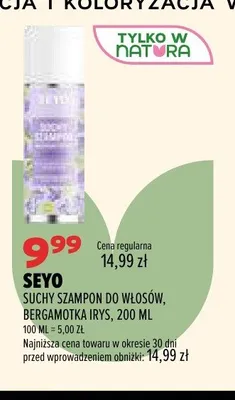Suchy szampon do włosów Seyo Bergamotka Irys promocja w Drogerie Natura