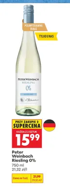 Wino bezalkoholowe Peter Weinbach Riesling promocja w Biedronka