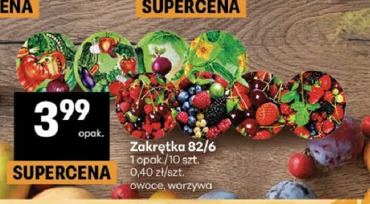 Zakrętka 82/6 owoce warzywa 10-pak promocja w Delikatesy Centrum