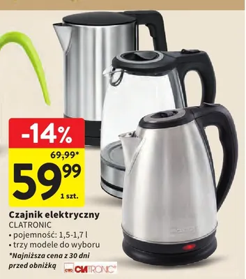 Czajnik elektryczny Clatronic promocja w Intermarche