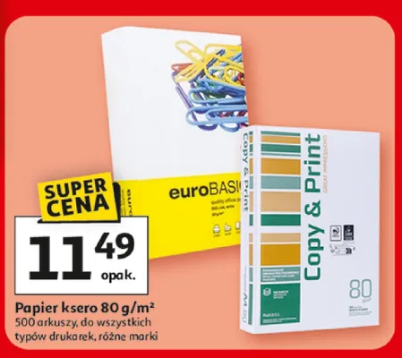 Papier ksero euroBASIS Copy & Print 80g/m² promocja w Auchan