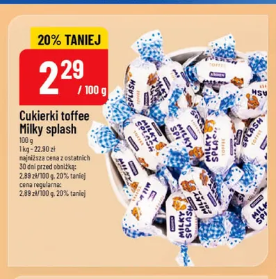 Cukierki toffee Milky Splash promocja w POLOmarket