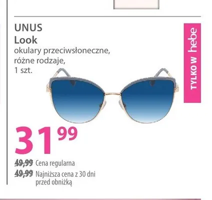 Okulary przeciwsłoneczne Unus Look promocja w Hebe