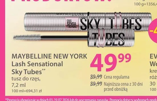Tusz do rzęs black Maybelline lash sensational promocja w Hebe