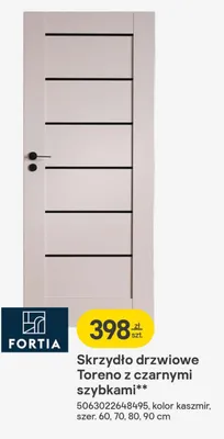 Skrzydło drzwiowe Toreno z czarnymi szybkami promocja w Castorama