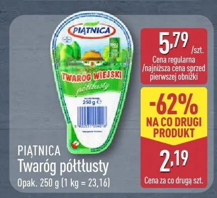 Twaróg półtłusty promocja w Aldi