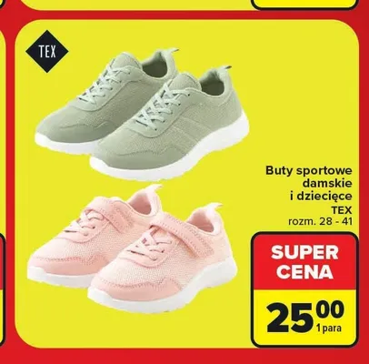 Buty sportowe damskie i dziecięce TEX promocja w Carrefour
