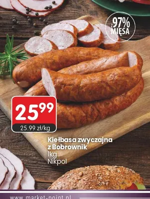 Kiełbasa zwyczajna z Bobrownik Nik-Pol promocja w Market Point