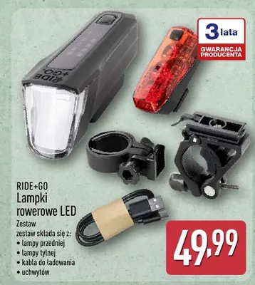 Lampki rowerowe LED promocja w Aldi