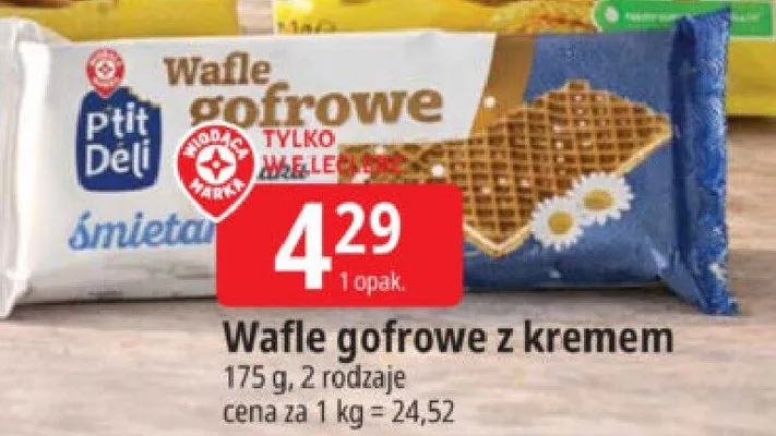 Wafle gofrowe z kremem promocja w Leclerc