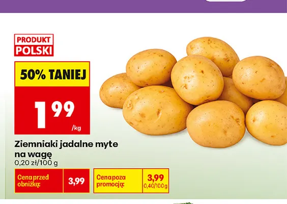 Ziemniaki jadalne myte polskie promocja w Biedronka