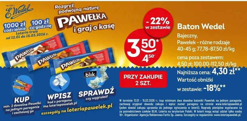 Baton Wedel Bajeczny, Pawełek promocja w Żabka