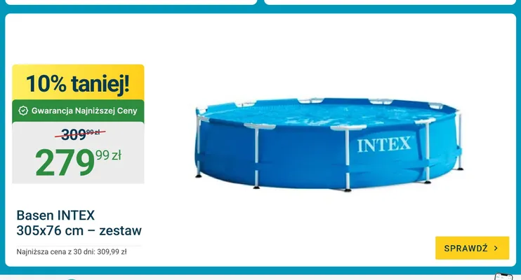Basen Intex 305x76 cm – zestaw promocja w ERLI