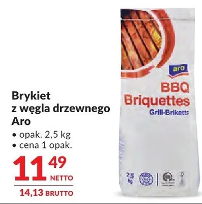 Brykiet z węgla drzewnego Aro promocja w Makro