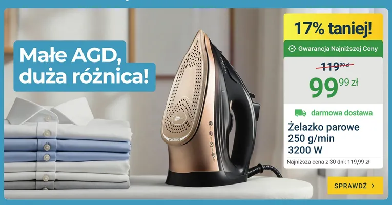 Żelazko parowe MOZANO 250g/min 3200W promocja w ERLI