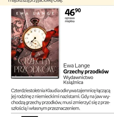 Książka Grzechy przodków Ewa Lange promocja w Empik