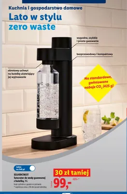 Saturator do wody gazowanej z butelką Silvercrest promocja w Lidl
