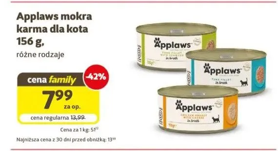 Mokra karma dla kota Applaws Tuna Fillet with Seaweed promocja w Super Zoo