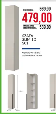 Szafa Slim 1D S01 Abra Meble promocja w Abra Meble