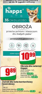 Obroża dla zwierząt przeciw pchłom i kleszczom Happs promocja w Dino