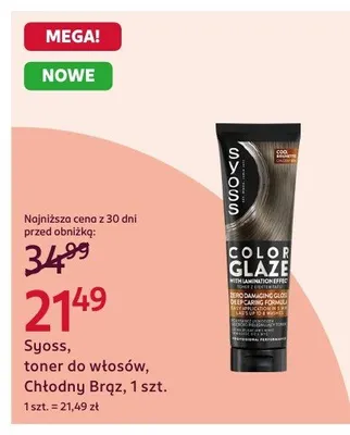 Toner do włosów Syoss Color Glaze Chłodny Brąz promocja w Rossmann