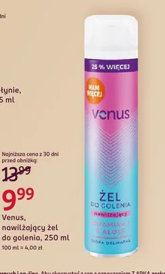 Żel do golenia nawilżający Venus promocja w Rossmann