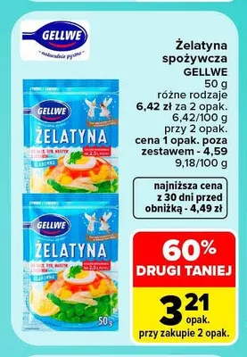 Żelatyna spożywcza Gellwe promocja w Carrefour