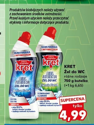 Żel do WC Kret Biel Higiena Classic Fresh promocja w Kaufland