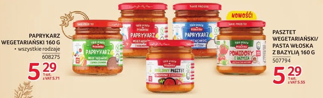 Pasztet wegetariański/pasta włoska z bazylią 160 g Primavika promocja w Selgros
